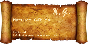 Maruncz Géza névjegykártya